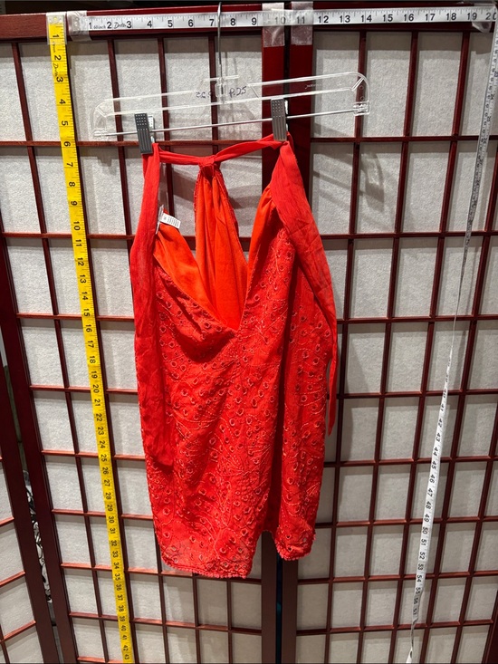 sophia jeans Tops - Red Halter Eyelet Tank Top - Unbranded